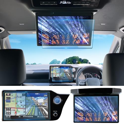 【送料無料】WEIPIN 【2枚組:ナビ+後席モニター】 ガラス フィルム 2024年3月後納車分非対応 ノア 90系 ヴォクシー 10.5インチ ナビ｜14インチ後席ディスプレイ 保護フィルム voxy 90系 noah ディスプレイオーディオ 汚れ/傷防止 9H 低反射 貼付簡単 ヴォクシー90系 アク