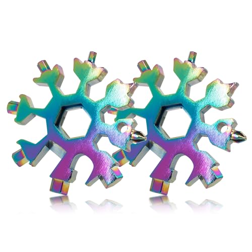 【送料無料】MAEXUS 18機能マルチツール キーホルダー 2個入り多機能ツール 雪の結晶型ツール スクリュ..