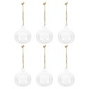 【送料無料】6個 ハンギング グラス ボール ガラス玉吊り鉢 キャンドルホルダー 直径8cm 丸い 球体 観葉植物吊るすタイプ 花器 花瓶 ハンギング植木鉢 水耕栽培植物ガラス 麻縄 球状 装飾品