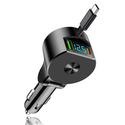 【送料無料】【PD30W/QC3.0】YUGYUG シガーソケット usb 急速充電 QC3.0/PD30W/70CMの引き込み式ケーブ..