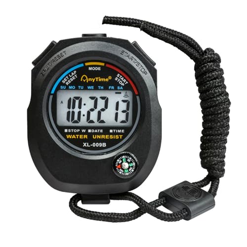 【送料無料】Phyxiul ストップウォッチ スポーツ 間欠訓練タイマ アウトドア分体ストップウォッチ カウントダウン 大画面分割タイマー目覚まし時計 防水 ストラップ付き