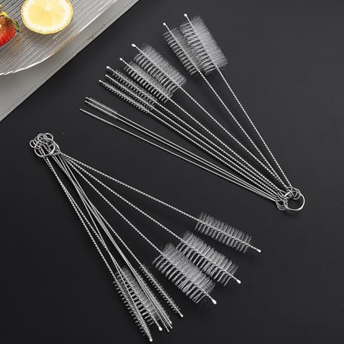 【送料無料】DFsucces ストローブラシ 哺乳瓶ブラシ 極細ナイロン ステンレス製 細いストローの中まで..