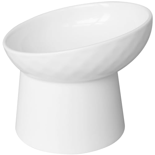 【送料無料】Athvcht 猫用フードボウル 陶器食器 15度の傾斜 首や腰の負担を軽減し 吐き戻し防止 猫用 ..