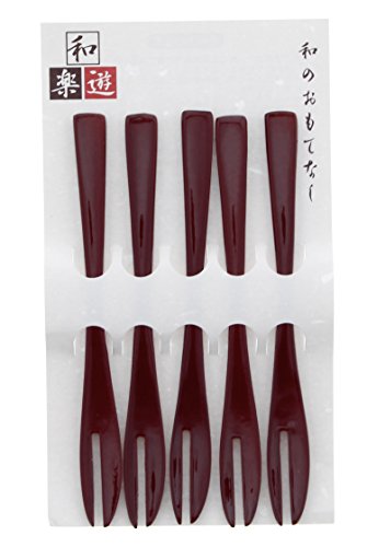 【送料無料】イシダ(Ishida) 和菓子フォーク 5本組 天然木