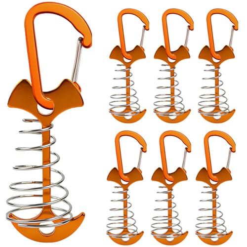 【送料無料】fogman ウッドデッキ ペグ デッキペグ アンカーペグ テント アンカー カラビナ付き 6個セ..