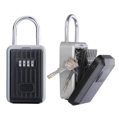 【送料無料】Refoiner キーボックス 屋外 鍵付きボックス 小型 キーボックス 壁掛け大容量 南京錠 ダイ..