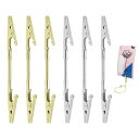 【送料無料】PAVIKE メタルワイヤー写真メモ 6本入 メモクリップ クランプ メモ用 ワニ口 フォトホルダー メモ用ワニ口 ダブルヘッド ワニ口クリップ 自...