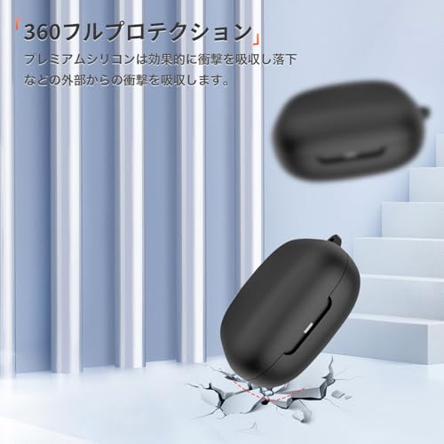 MAHYの【送料無料】For Shokz Openfit 用 ケース カバー【KONXISA】ワイヤレスイヤホン ケース シリコン素材 着用しやすい 耐衝撃性 防水防塵 ウォッシャブル（カラビナ付き+ストラップ付き ） 装着充電可能 持ち運びがしやすい｜アングル3