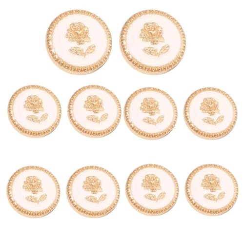 【送料無料】YFFSFDCレディース ボタン 10個セットエレガントなローズ柄 衣装ドレスコートブレザーカーディガン 装飾ボタンシャネル風 洋服 コート用 交換...