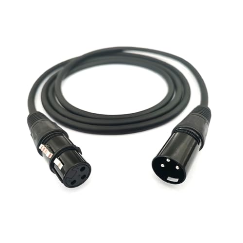 【送料無料】XLRケーブルマイクケーブル 3ピンXLRオス-メス プラグブラックPVCジャック マイク 延長 オス-メス XLRバランス接続 マイク録音用 コンデンサマイク、AVアンプ、スピーカー等の録音デバイスに対応 1M