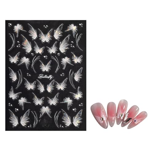 【送料無料】EZ PEACH ネイルシール リボン ネイルステッカー リボン 立体 蝶 可愛い ネイル用シール 3..