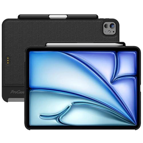【送料無料】ProCase iPad Air 11 ケース キーボード搭載可能 (M3 2025/M2 2024) ペン収納 キーボード..