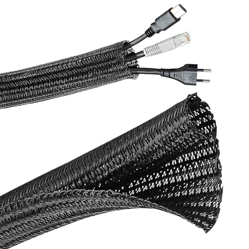 【送料無料】Mocamoro 編組ケーブル収納スリーブ 長さ2m/3m/6m/8m/10m 直径13mm 編組ケーブルカバー 内..