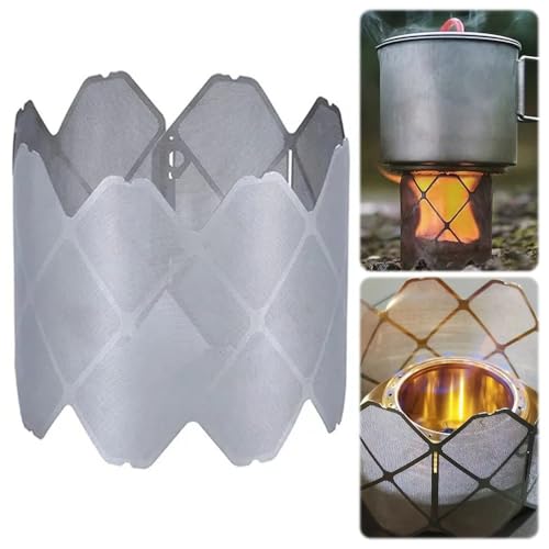 【送料無料】BIUTEFOR メッシュ ストーブ アルコールストーブ 風防 五徳 超薄型 軽量 ステンレス製 ソ..