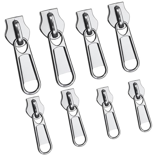 【送料無料】BLOOPIC ジッパープーラー ジッパーパーツ 交換部品 ブーツ バッグ テント ジャケットなどのジッパー修理ツール 8点セット (4サイズ シル...