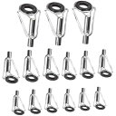 【送料無料】BLOOPIC トップガイド15点セット ステンレスセラミック釣り竿修理キット トップガイド ガイド 内径1.6mm 1.8mm 2.0mm 2.8...