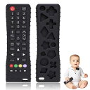 【送料無料】BLOOPIC 赤ちゃん用リモコンおしゃぶり シリコン歯固め ベビーおもちゃ リモコン形状のベビーおもちゃ 3~24か月向け 軽量 持ちやすい 水洗い可能 BPAフリー 早期教育 出産祝い (ブラック)