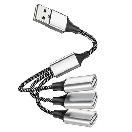 【送料無料】[LUYING] USBスプリッタYケーブル 1オス3メス USB 2.0 アダプタ 1～3 USB分岐器 USB拡張ケーブル するナイロン製 USBマルチポート充電 データ転送 ノートパソコン Mac