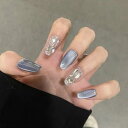 【送料無料】YXRXKJ ネイルチップ ミディアム 24枚入り ネイルチップ ショート 人気 和風 かわいい シンプル おしゃれ つけ爪 ショート 春夏 花嫁ネイル 光沢 成人式 入学式 卒業式 結婚式パーティー ネイル チップ秋冬 ツールキット付属