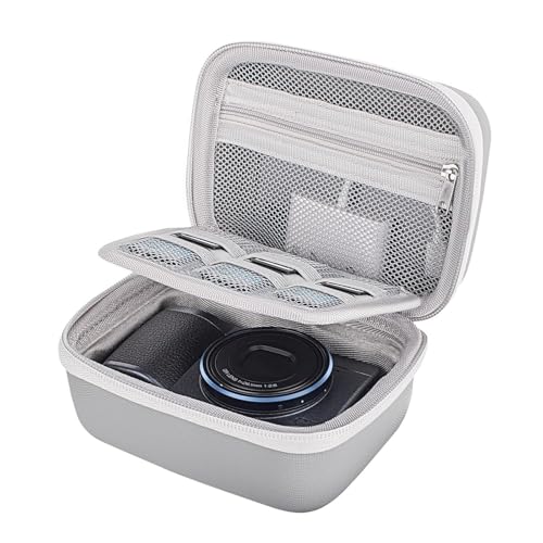 【送料無料】Rieibi Sony ZV-1F用カメラケース、Canon G7X Mark III/ G7X Mark II / SX740 hs用、ricoh GR III用、ジッパー、メッシュポケット。データケーブル、充電器、その他のカメラアクセサリーを収納できます。