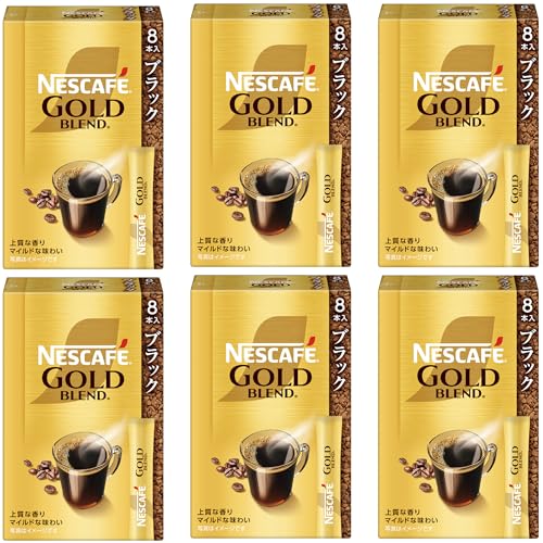 【送料無料】ネスカフェ ゴールドブレンド スティック ブラック 8本 (2g/本)×6箱,レギュラー ソリュブ..