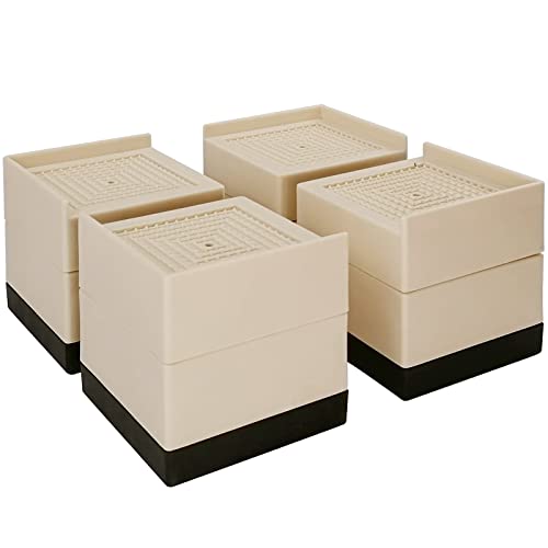 【送料無料】7Akiranoai ベッドライザー、ソファの脚、椅子のベッド、家具の脚 高さ調整 机 こたつ 継ぎ足し テーブル 高さ調節 ベッド 高さ調整 DIY継ぎ脚 高さ調節が簡単にできる テーブル・ ベッド用 耐荷重1400kgのセット