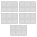 【送料無料】ZHEJIA 小分けケース ジュエリーボックス 透明 収納ボックス 6グリッド 5個セット 小物収納ケース ビーズ収納 工芸品用 薬入れ 小物 DI...