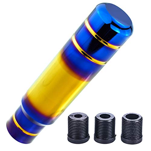 【送料無料】Arenbel 長い シフトハンドル アルミニウム合金製 自動車用アクセサリ ブルー＆ゴールド