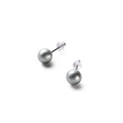 【送料無料】コットンパール ピアス 真珠 チタン 選べる3カラー＆4サイズ ブランド3年