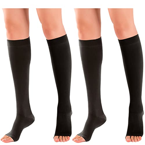 【送料無料】[MOOKISOO] 2足組 程よい引き締め 着圧ソックス ゆったり 弾性ストッキングつま先なし 就..