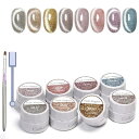 【送料無料】Coikaze ジェルネイル カラージェル マグネットジェル キラキラ ネイルジェル ネイルアート セルフネイル UV・LED対応 8色セット