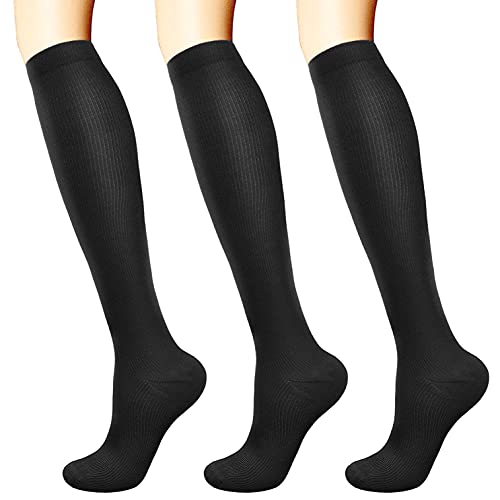 【送料無料】[MOOKISOO] 専門家監修 程よい引き締め 着圧ソックス 3足組 ハイソックス ビジネスソック..