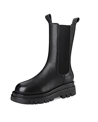 【送料無料】[TASOGARA] ブーツ レディース サイドゴア ハイカット 軽量 厚底 ミドルブーツ 大きいサイ..