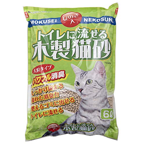【送料無料】常陸化工 FineCat トイレに流せる木製猫砂 大粒 パワフル消臭