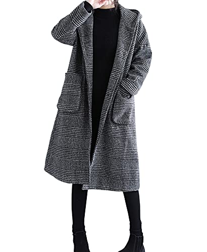 【送料無料】ASARANS ロングコート コート フードコート レディース ロング グレンチェック コクーンシルエット フード付き 秋 冬