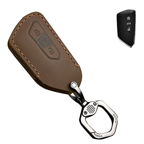 【送料無料】キーケース フォルクスワーゲン用 スマートキーケース キーカバー 本革 レザー 3ボタンMT フォルクスワーゲン専用設計 新型 Golf 8 Mk8 2020 Skoda For SEAT LEON2020等に適用 キーホルダー
