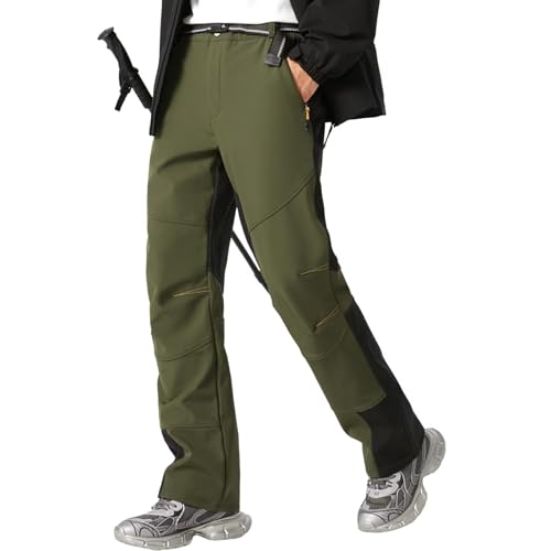 【送料無料】[FLYGAGA] 防寒ズボンメンズ ソフトシェルパンツ 登山ズボン裏起毛パンツ 防水防風ズボン ..