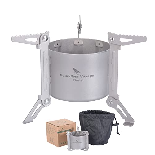 【送料無料】Boundless Voyage 80ml チタン アルコールストーブ 軽量 小型 五徳 折り畳みスタンド バー..