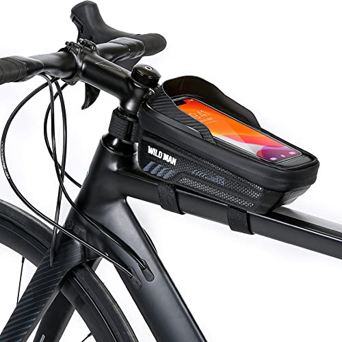 【送料無料】WILD MAN1L防水バイクフレームバッグタッチスクリーンバイクフロントチューブバッグマウン..