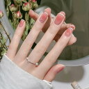 【送料無料】BHIDENAW ネイルチップ ショート 24枚入 人気 和風 かわいい シンプル おしゃれ 成人式 入学式 卒業式 結婚式 パーティー できます ネイルシール 花嫁ネイル 光沢 つけ爪 両面テープ ウッドスティック 色:若々しさ-51B、サイズ:M