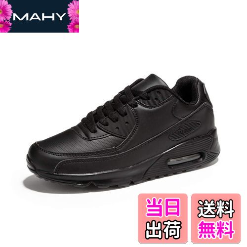 楽天MAHY【送料無料】[Vocnako] 厚底 レースアップシューズ スニーカー 通勤靴 スボーツスニーカー レディースシューズ ウォーキングシューズ エアクッション付き 通学靴 ランニングシューズ 色：ブラック2、サイズ：23.5 cm