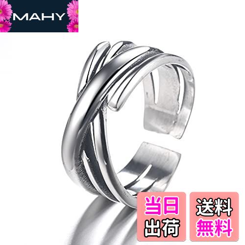 【送料無料】[Rockyu] 指輪 レディース シルバー おしゃれ リング フリーサイズ チタンリング 多連指輪..