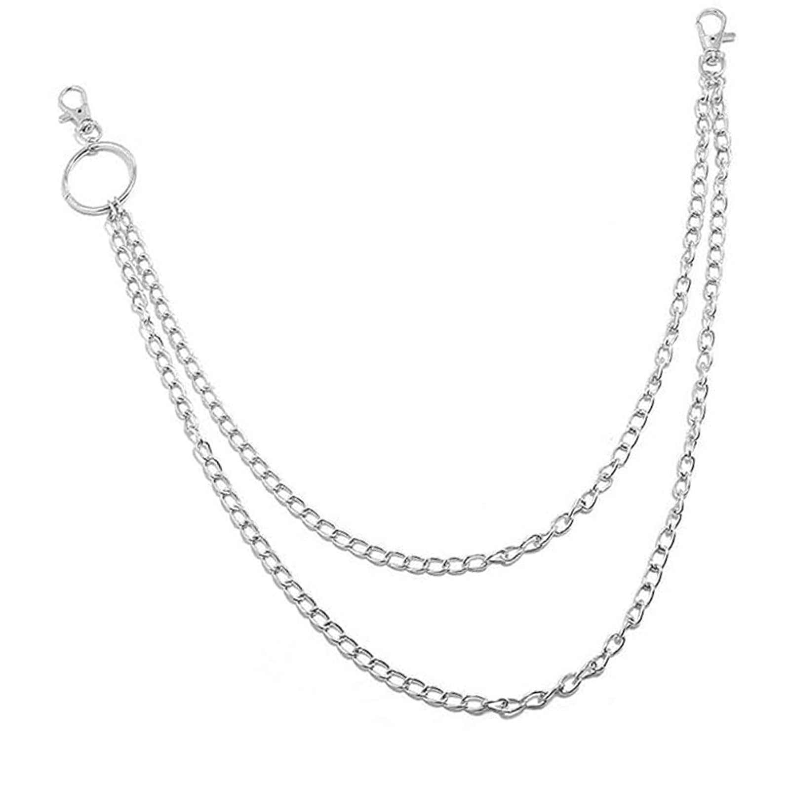 【送料無料】YIBOOOM 二重パンツチェーン ウエストチェーン ジーン ヒップホップ パンク ドレス用 ニッケル シルバー 色：シルバー、サイズ：1