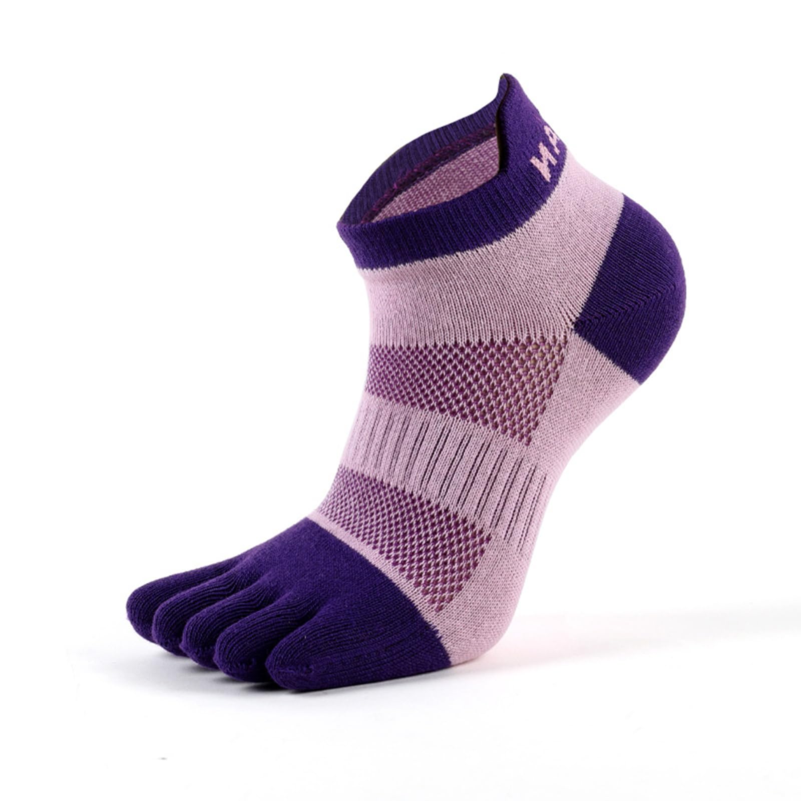 【送料無料】[WRELS] 5本指ソックス レディース メンズ スポーツ 五本指ソックス ランニング ソックス 靴下 マラソン くるぶし 22~24cm/24~27cm 薄手 吸汗速乾 色：(1足のみ)パープル、サイズ：22.0-24.0 cm