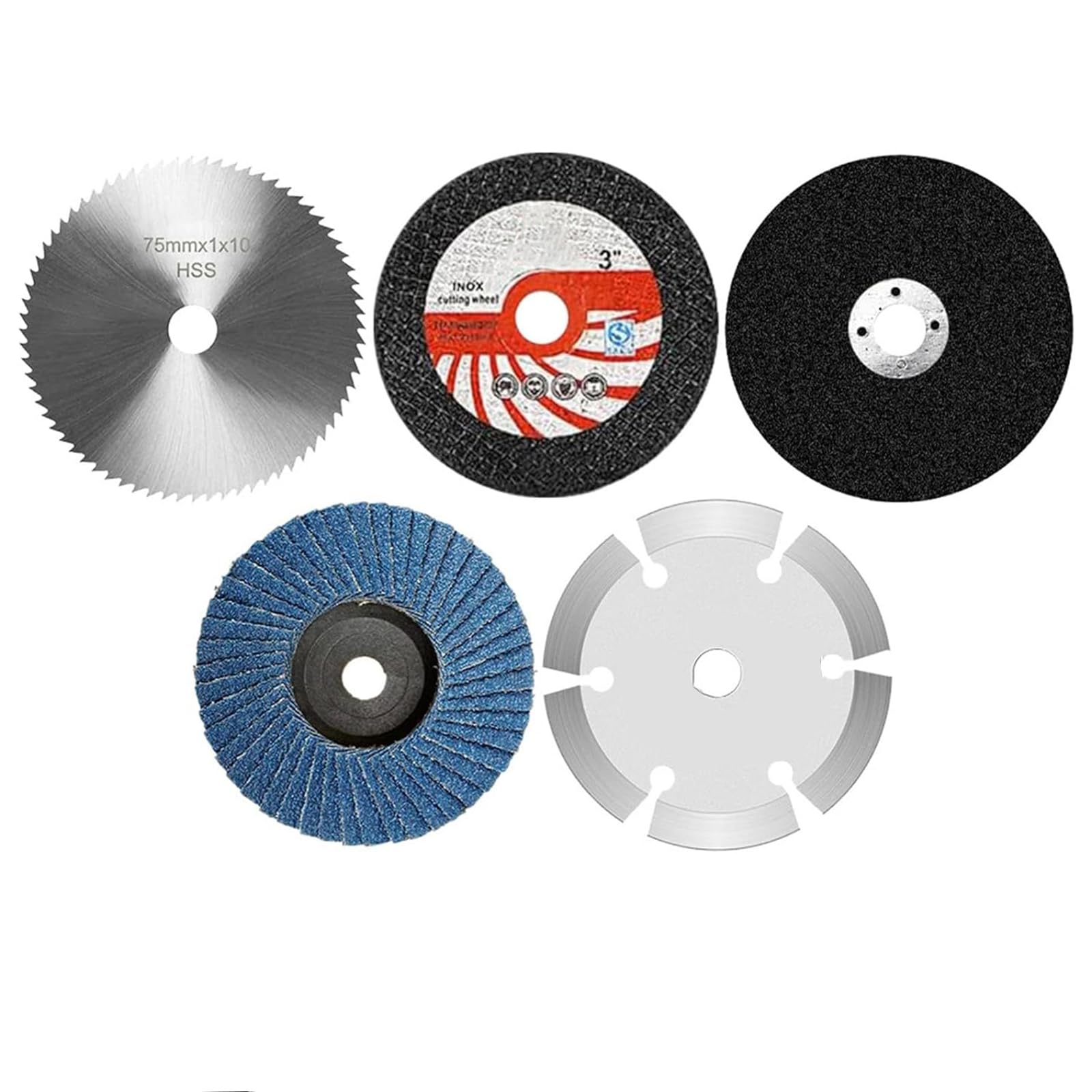 【送料無料】YIBOOOM グラインダー 刃 75MM ディスクグラインダー 木工用刃 木材 金属 砥石 切断 研磨 グラインダー 刃（5個セット）