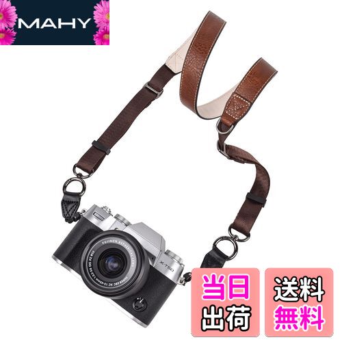 【送料無料】[VOVMOEYA] カメラストラップ、カメラネックストラップ 三角リング付き for /for Nikon/for Canon/for Sony/for Panasonic ショルダーストラップ Fuji X-T50用 コンパクトカメラ用 一眼レフ ミラーレス デジカメ用 全長105-126cm おしゃれ 斜め掛け