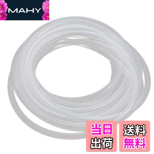 【送料無料】Yesallwas シリコーンチューブ 内径 4mm 外径 6mm 5M長 透明 シリコーン チューブ ゴムチューブ クリアチューブ ウォーターホース ホース パイプ エアーポンプ パイプ (4mmX6mm 5M)