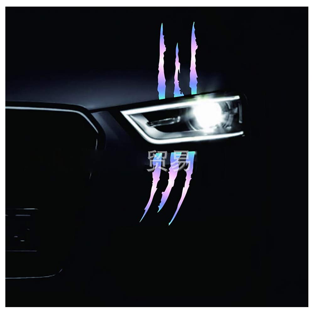 【送料無料】足のデカール反射ステッカー、モンスターの爪の傷、デカール、デカール、ビニールステッカー、ハロウィーン防水ヘッドライト、すべてのモデルのデカール,E