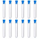 【送料無料】BIUTEFOR 試験管 プラスチック 12本セット 蓋付き 瓶 プラスチック 試験管 ミニ 透明 容器 実験セット サンプル保存 実験 DIY装飾...