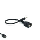 【送料無料】LeTradeJP USB 2.0 メス - AUX 3.5mm オスプラグジャックオーディオケーブル 3.5mm補助オーディオ用usbケーブル ステレオ ミニプラグ 充電ケーブル 車オーディオ イヤホン (1個 ブラック)21cm